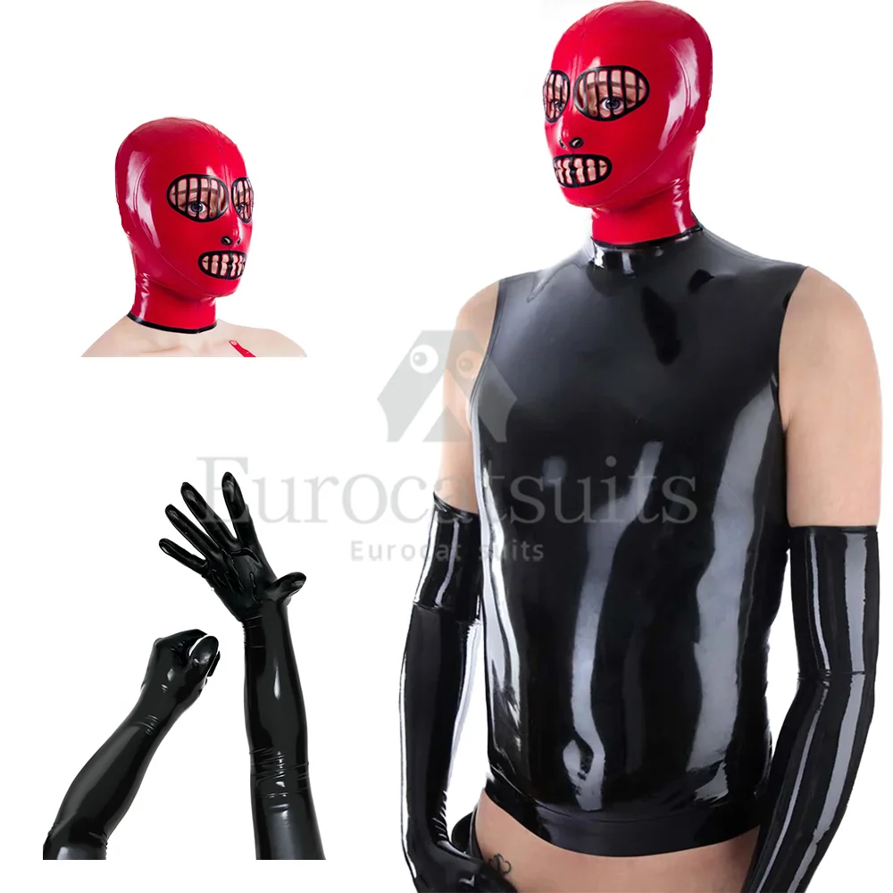 latex fetish rubberfox rubber mask Full Coverage Latex Mask and  Catsuit Rubber Wearing Club  cosplay Tshirt