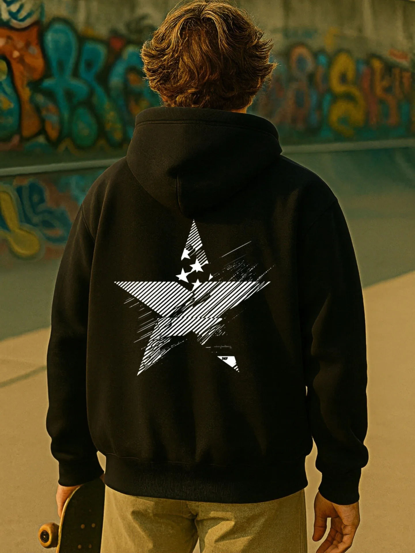 هوديي جرافيك للرجال، نجمة - طباعة، نمط كاجوال، قماش ناعم، للارتداء اليومي، للرجال #2