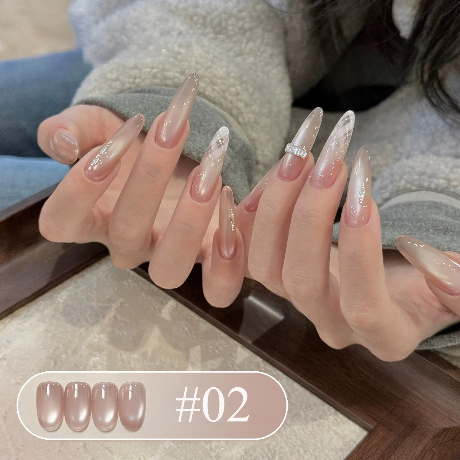 1-12 Stück WS Hot Style Nicht-Grau Universal White Cat Eye Gel Nagellack Super Flash White Glass Bead Nail Art Nail Suppies