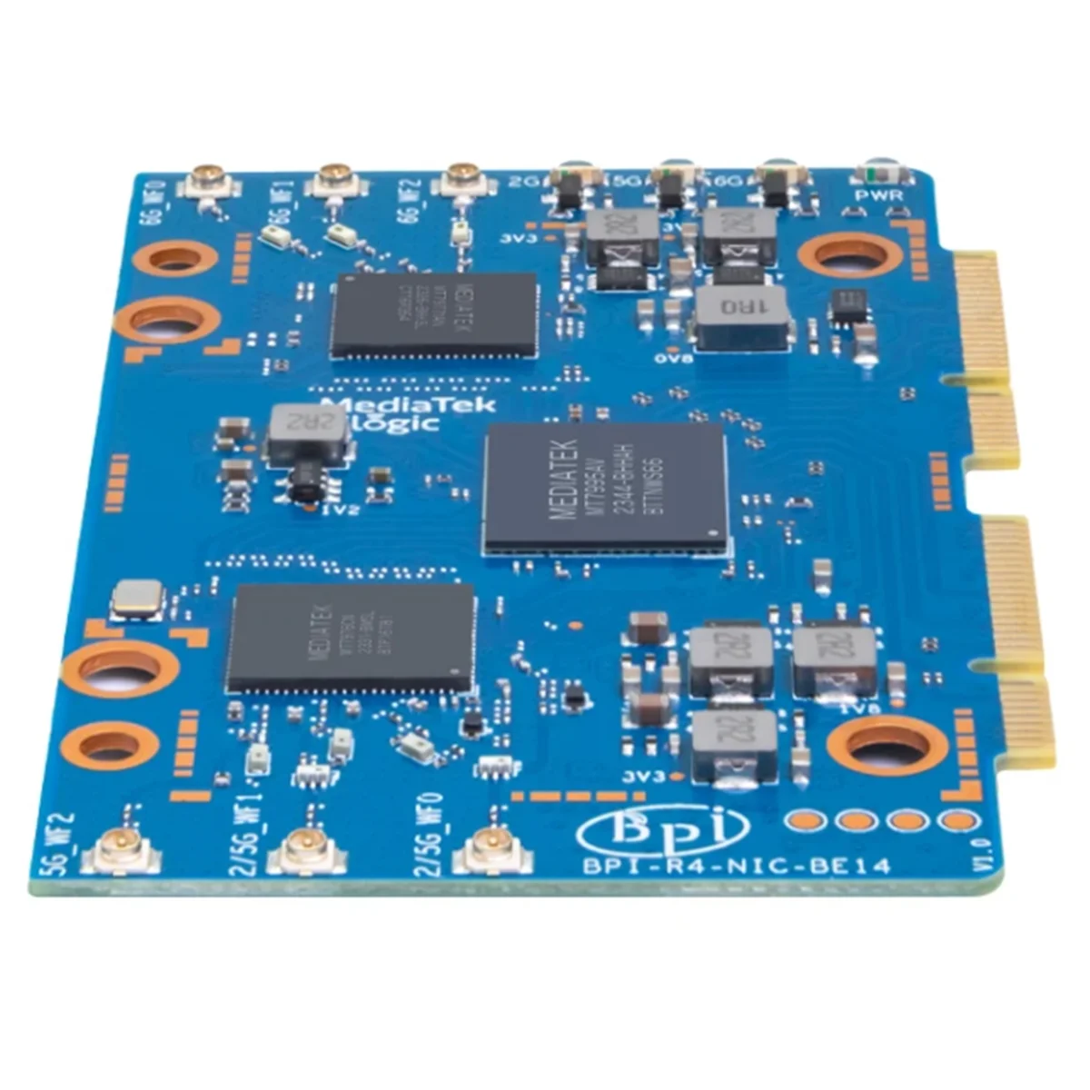 Pour gels Pi BPI-R4-NIC-BE14 Wifi7 Tech Accessoires pour BPI-R4 MediaTek MT7995AV Chipset 2 PCIe 3.0 Wild, 2 voies