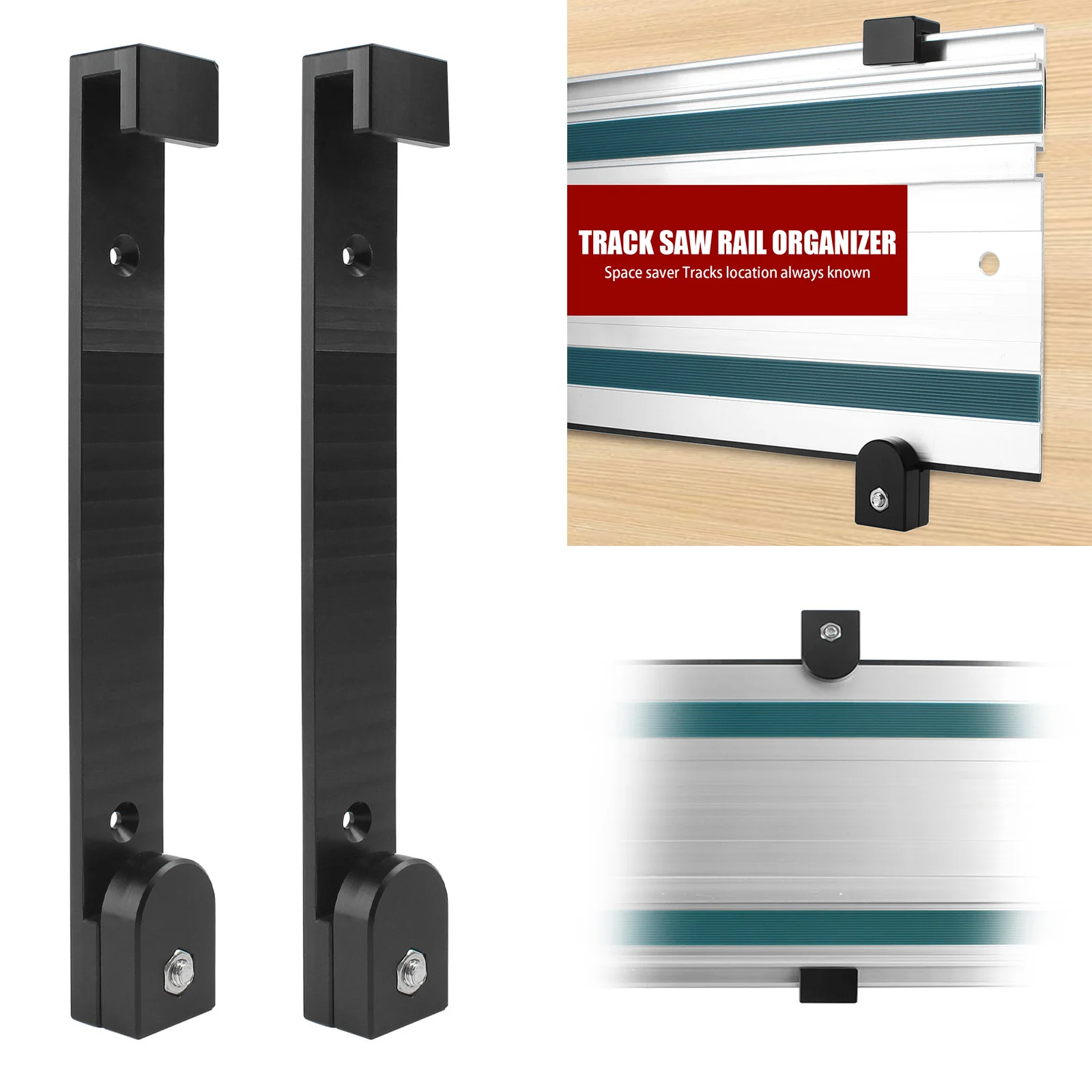 

2Pc/Set Track Rack for Guide Rail, Guide Rail Holders, For Track Saw Guide Rail Mount, For Track Saw Guide Organizer