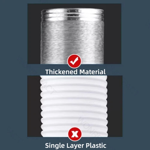 Imagen 2 del producto Conducto de escape flexible Tubo de ventilación de aluminio Tubo de escape de aire plegable Manguera de ventilación de cocina o secadora para extracción de aire