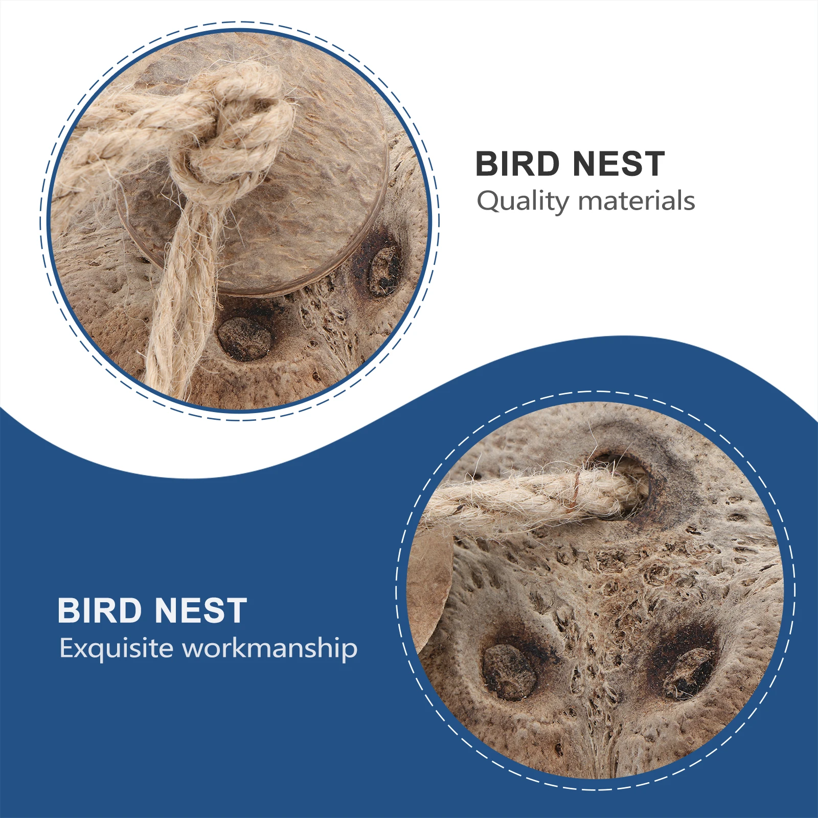 

Artificial Coconut Shell Durable Birds Shelter Safe House For Canary Parrot Lark Hanging Breeding Nest Gourd Shaped Shelter For