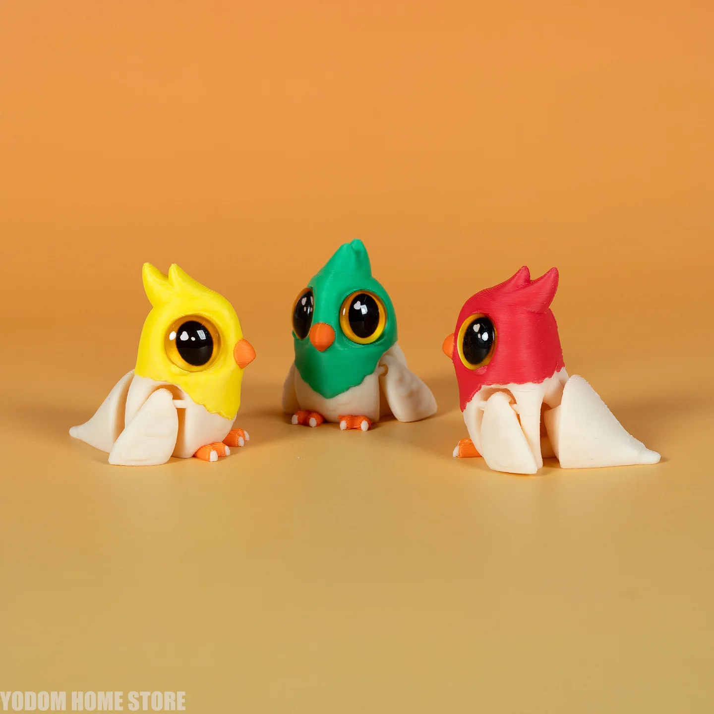 3D Printed Cute Birds with Realistic Eyes for Desk Decoration Home Accessories Kids Gift