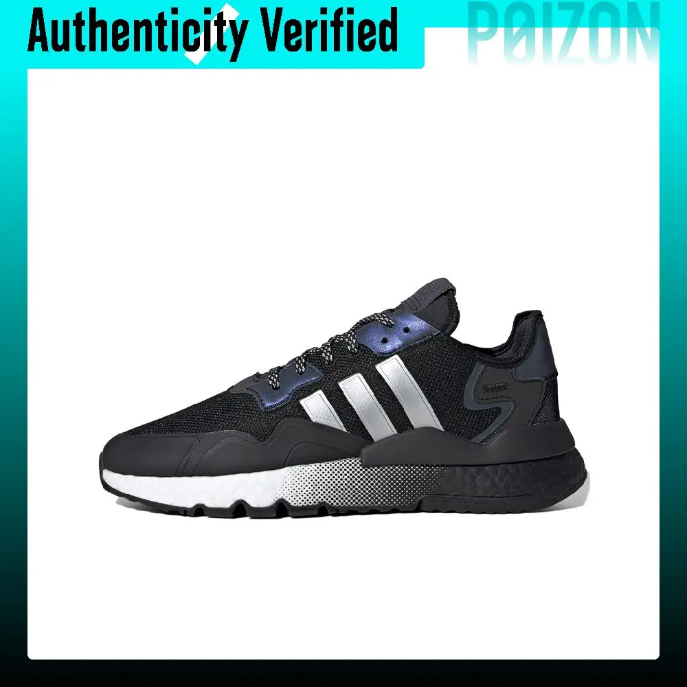 Adidas Originals Nite Jogger Casual Shoes Men's Low-top Black/Silver Metal/Bright White EF5403