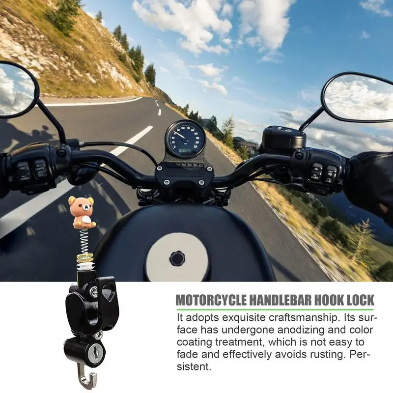 Blocco di sicurezza per moto supporto per specchietto retrovisore ganci per serratura di sicurezza accessori per l'equitazione installazione del manubrio multifunzionale per