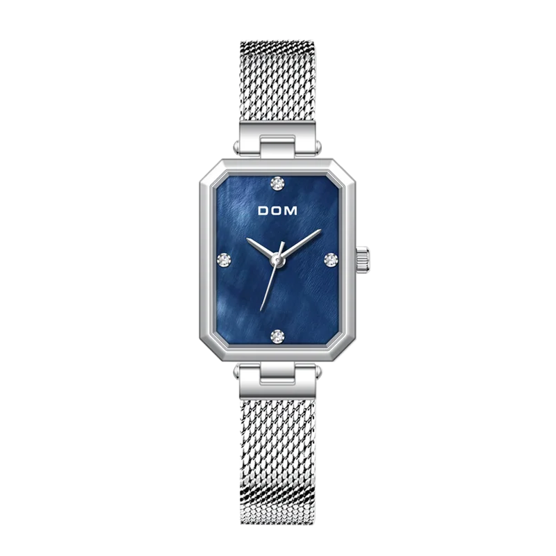DOM watch das mulheres Retro pequena placa quadrada relógio das mulheres Elegante Moda Feminina Relógio De Quartzo De Diamante Relógio De Ouro Senhoras Giftg