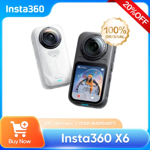 Insta360 X6 8K 360 Action Camera, Dual Custom 1/1.1" Square Sensors, Triple AI Chip, Replaceable Lens 2.0, Up to 140 Mins 8K