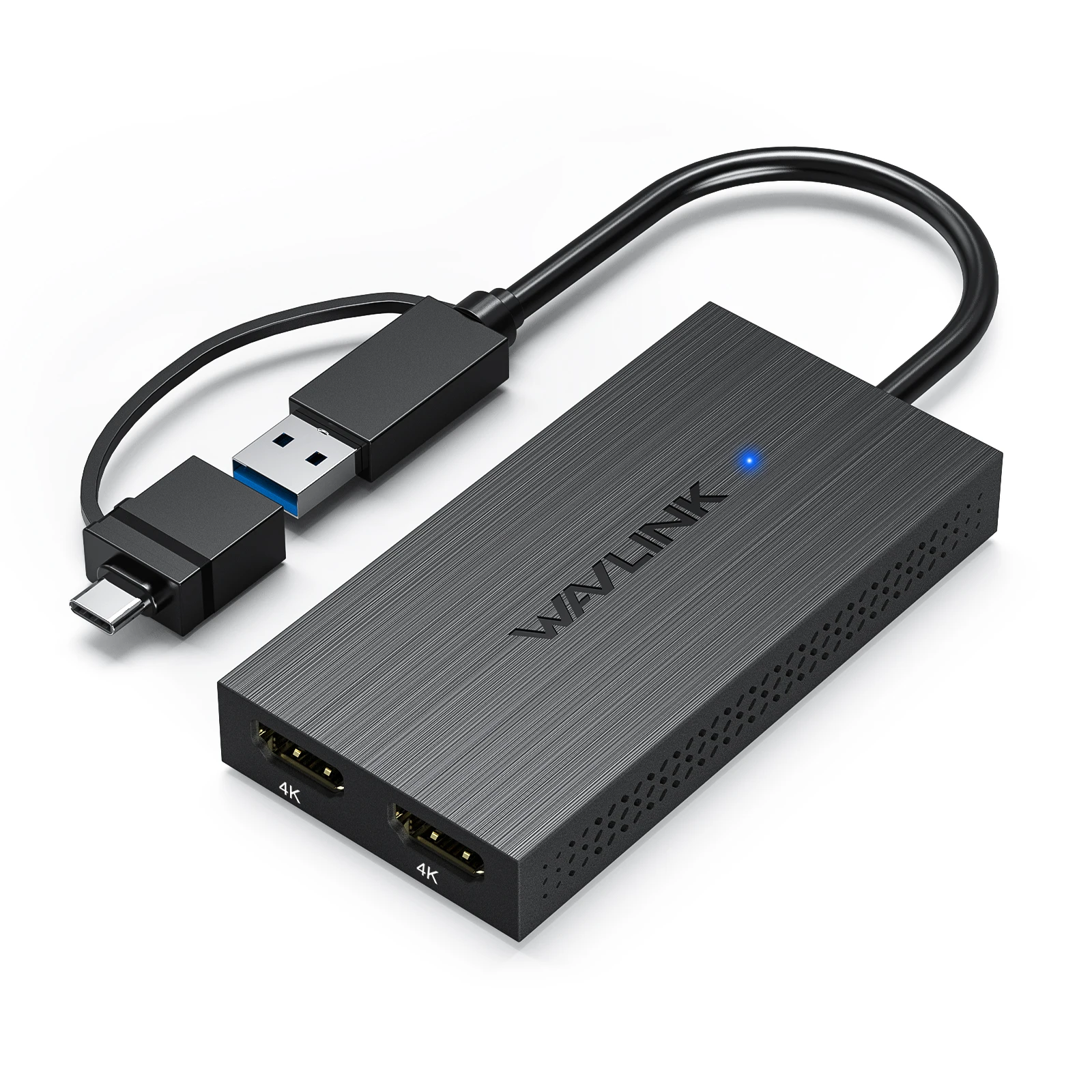 

Графический адаптер USB 3.1/USB C с двумя портами HDMI, выход на два дисплея, порты типа C с поддержкой HDMI для Windows/MAC