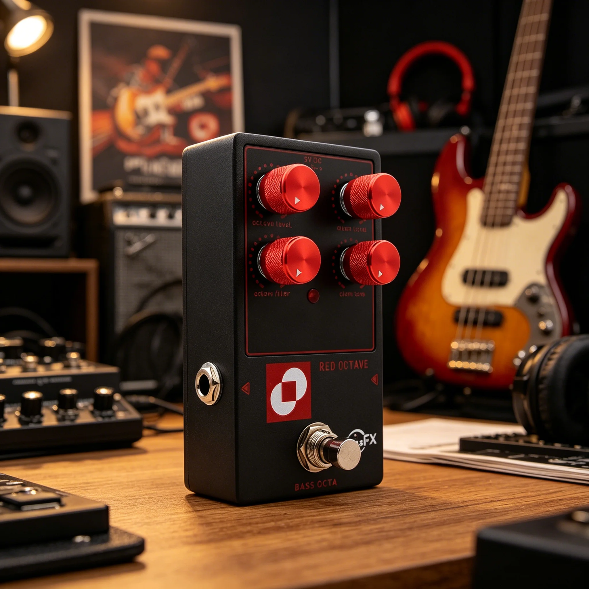 fanmuzk-electric-bass-with-octave-filter-control-for-musicians-and-singers-red-octave-analog-bass-octave-pedal