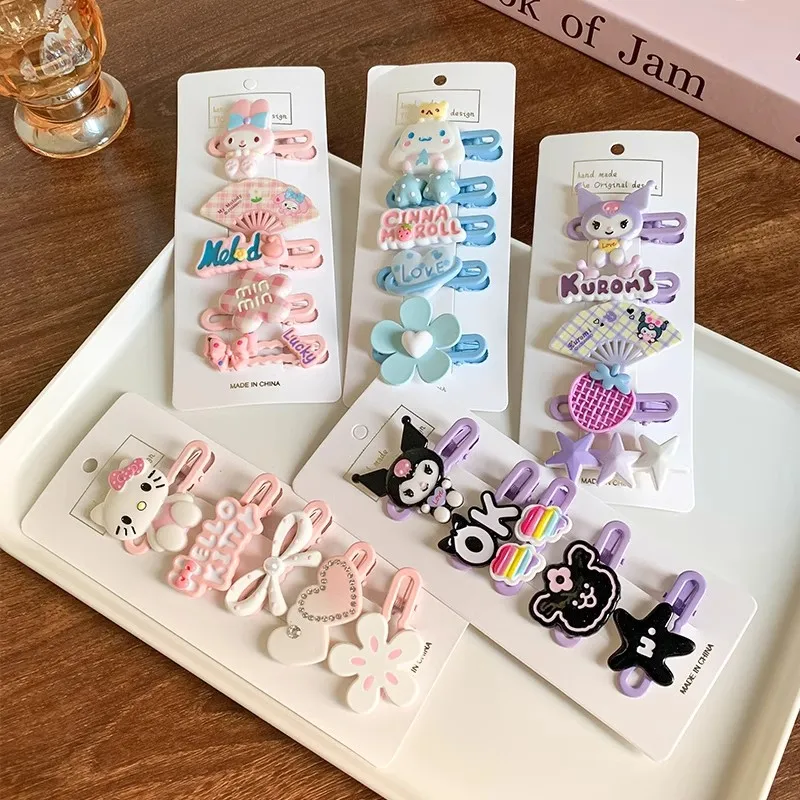 

Hello Kitty Melody Girls Hair Clip Baby Bangs Clip Hair Accessories Do Not Hurt Hair Hairpin for Kids