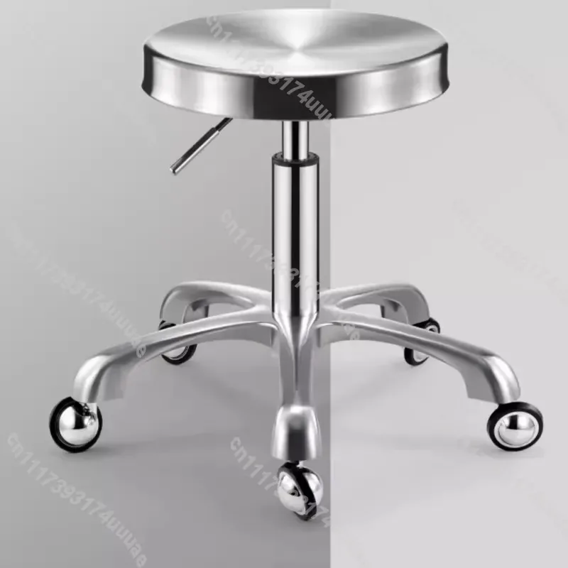 Barber Shop Saddle Stool Stainless Steel Swivel Seat Height Adjustable Nail Salon Stool Ergonomic Office Chair for