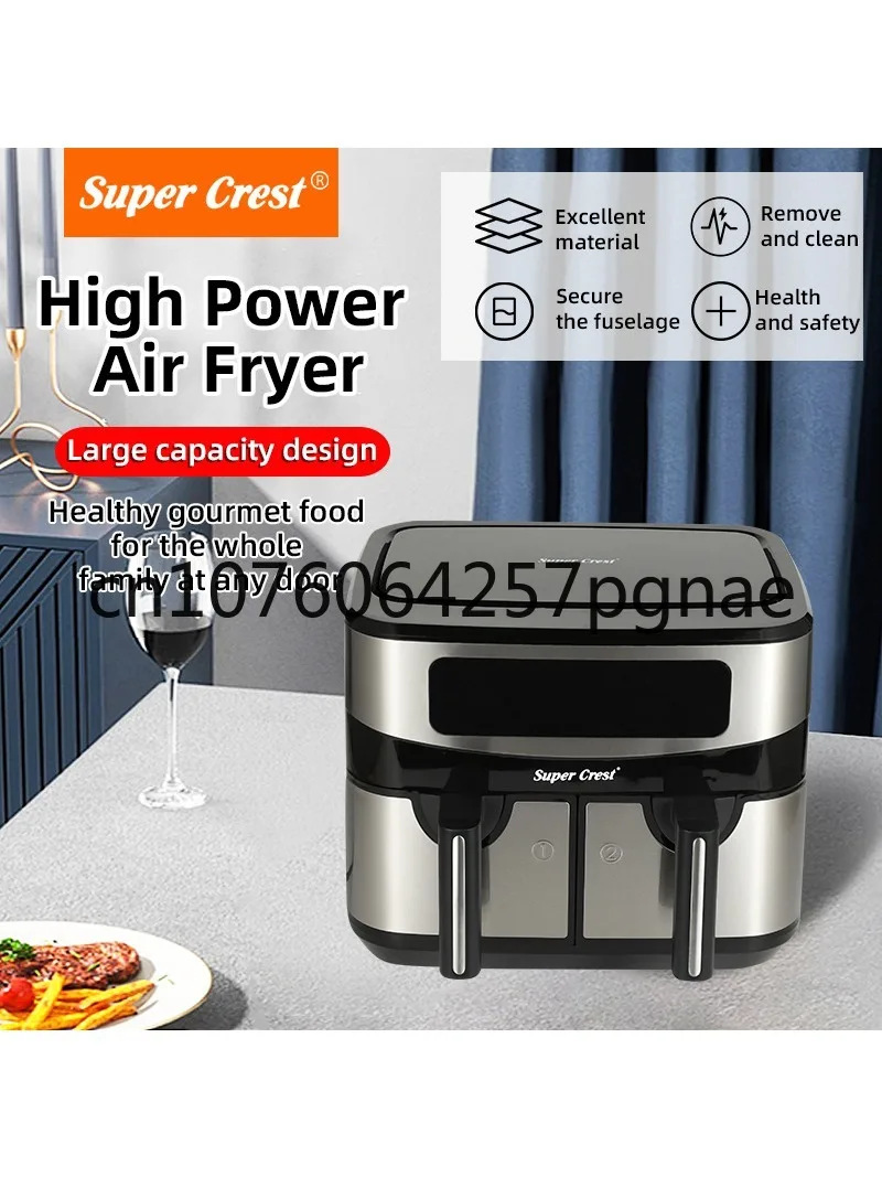 12l Intelligent Air Fryer Large Capacity Electric Oven Cross-Border Airfryer Double Pot High-End Automatic Deep Frying Pan