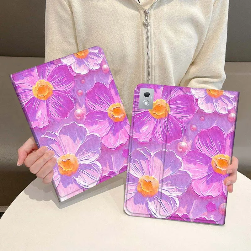 

Чехол для планшета с цветочным узором в стиле масляной живописи для Legion Xiaoxin Pad P12 Pro Y900 GT 2023 2025 12.1 12.7 14.5 дюймов