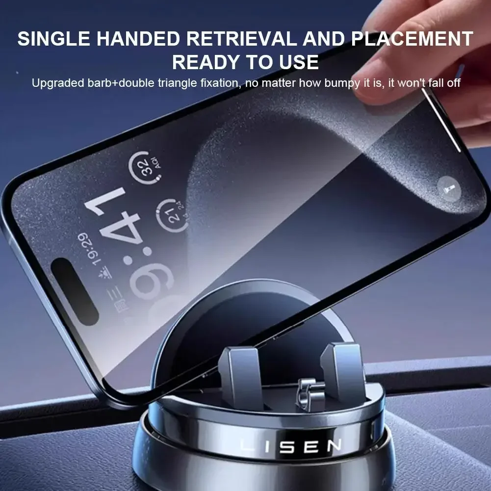 For Lisen Car Mobile Phone Holder Car Dashboard 360° Rotatable Non-slip Navigation Universal Support Car Phone Holder Mount