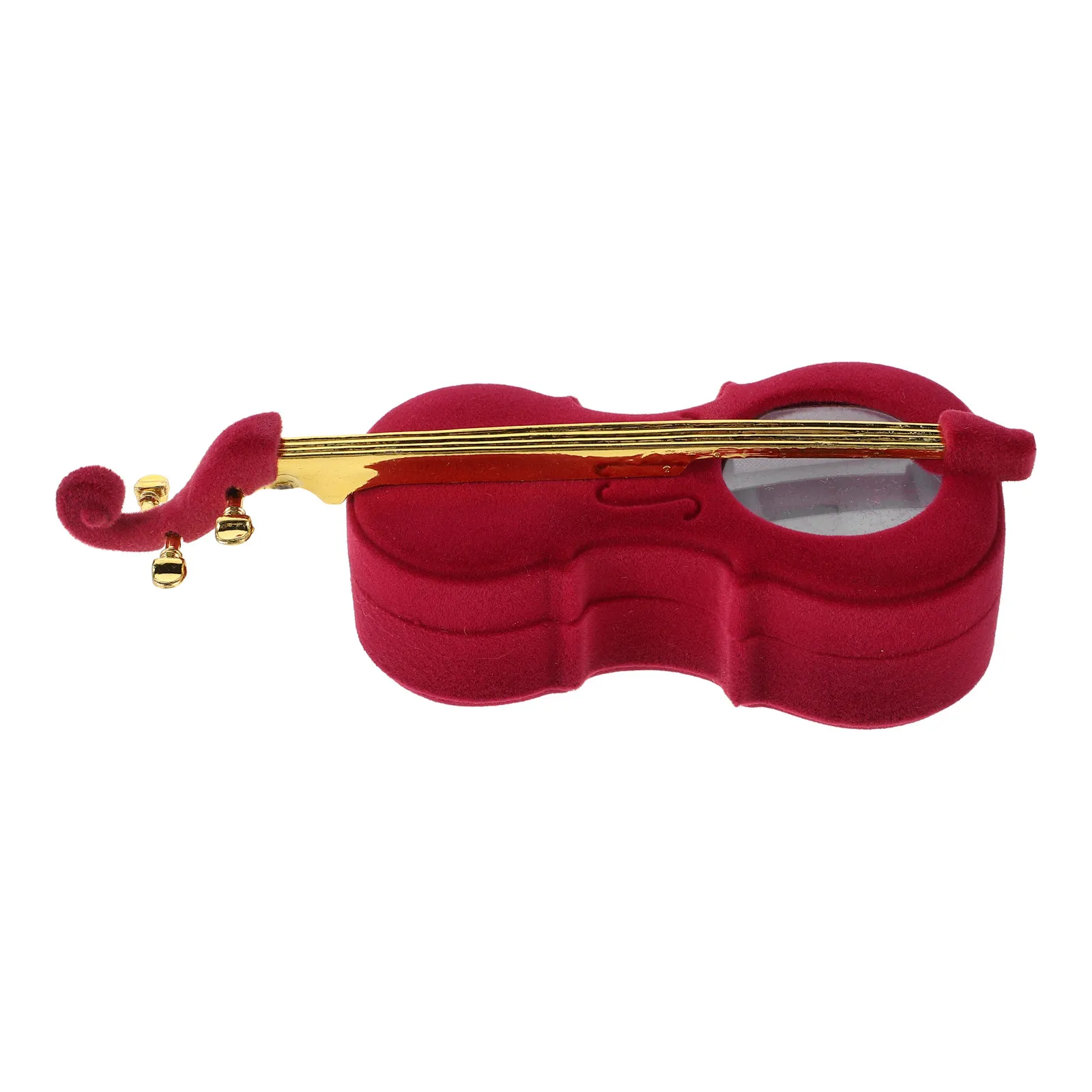 Violin Shaped Jewelry Box for Rings Earrings Necklaces Lipstick Organizer Compact Decorative Storage Case for Home Office Travel