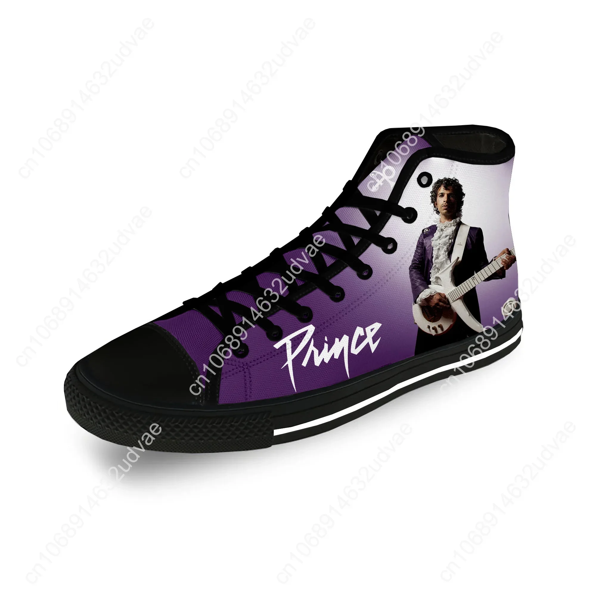 Music Singer Prince Rogers Nelson Purple Rain Casual Cloth 3D Print High Top Canvas Fashion Shoes Men Women Breathable Sneakers