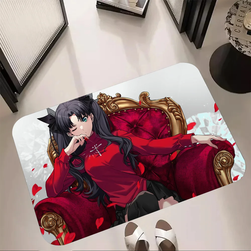 

Anime Fate Stay Night Tohsaka Rin Floor Mat Doormats Home Carpet Foot Mat Bathroom Absorbent Mats Anti-Slip Mats Home Decor
