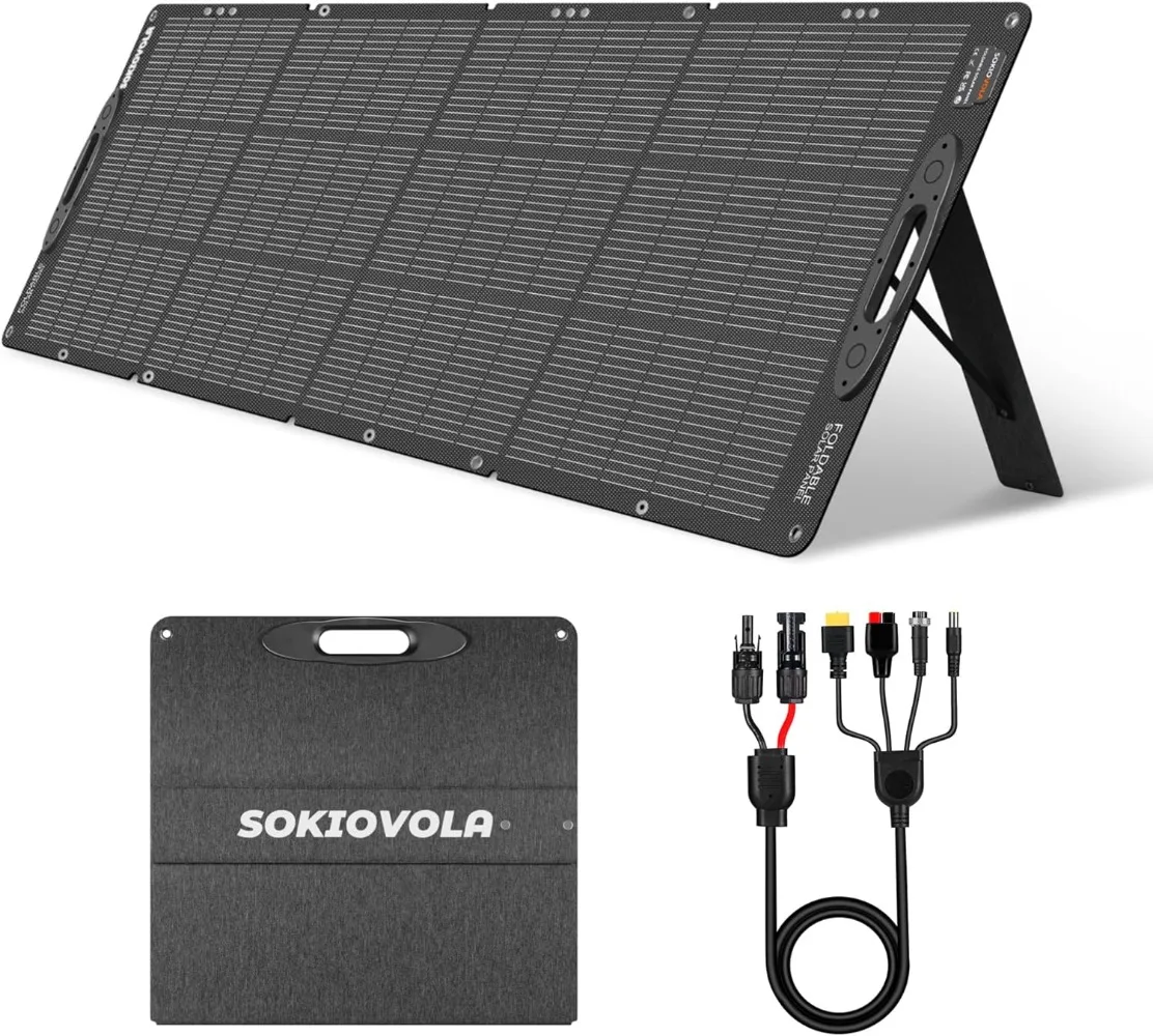 

200W Foldable Solar Panel,IP68 Waterproof & Durable Up To 25% Efficiency N-Type,for Power Station Outdoor Camping RV Blackout