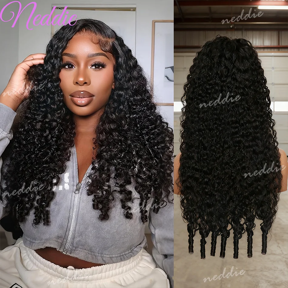 

220% Плотность Бирманские Вьющиеся Парики 13x4 13x6 Кружевные Фронтальные Парики Вьющиеся Натуральные Глубокие Волны Парик Фронта Шнурка Человеческие Волосы С Спиральным Концом