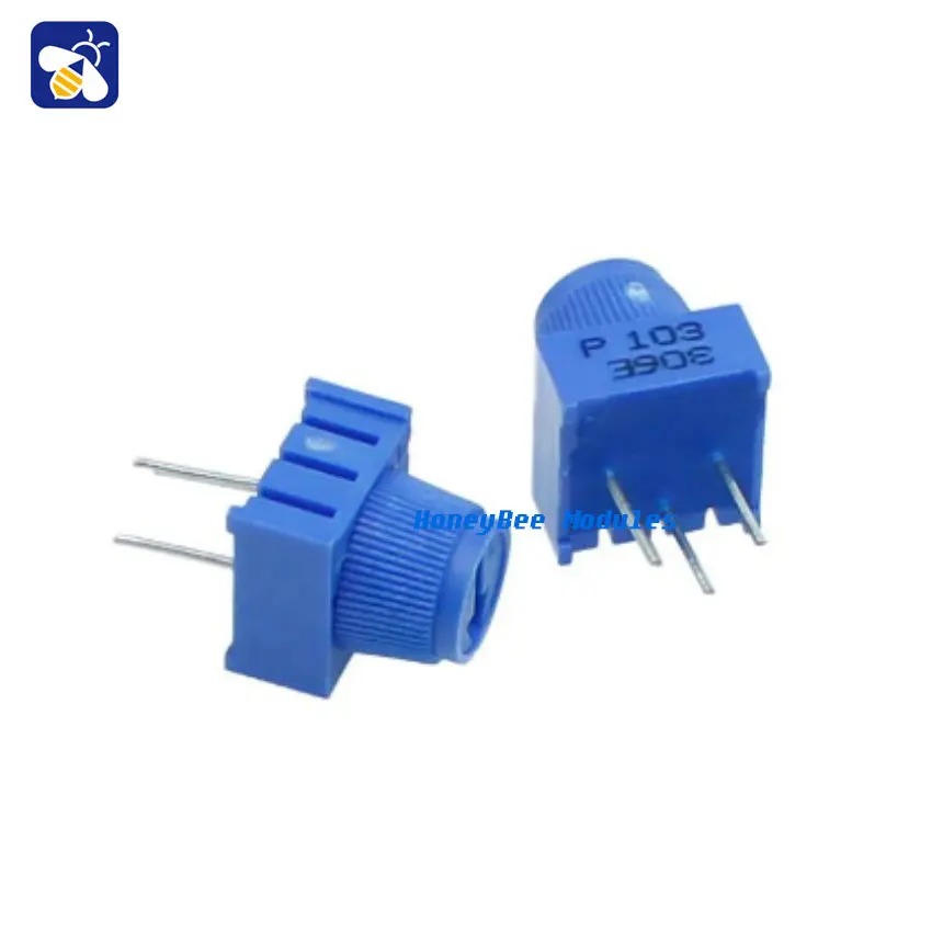 Precision Adjustable Resistor Potentiometer 3386P-1-103 1K/2K/5K/10K/20K/50K Top Tuning with Cap Straight Plug Environmental