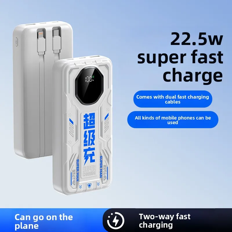 

20000 Высококачественный портативный мобильный телефон большой емкости, универсальный внешний аккумулятор Mecha Style 22,5 W, внешняя батарея с супер быстрой зарядкой