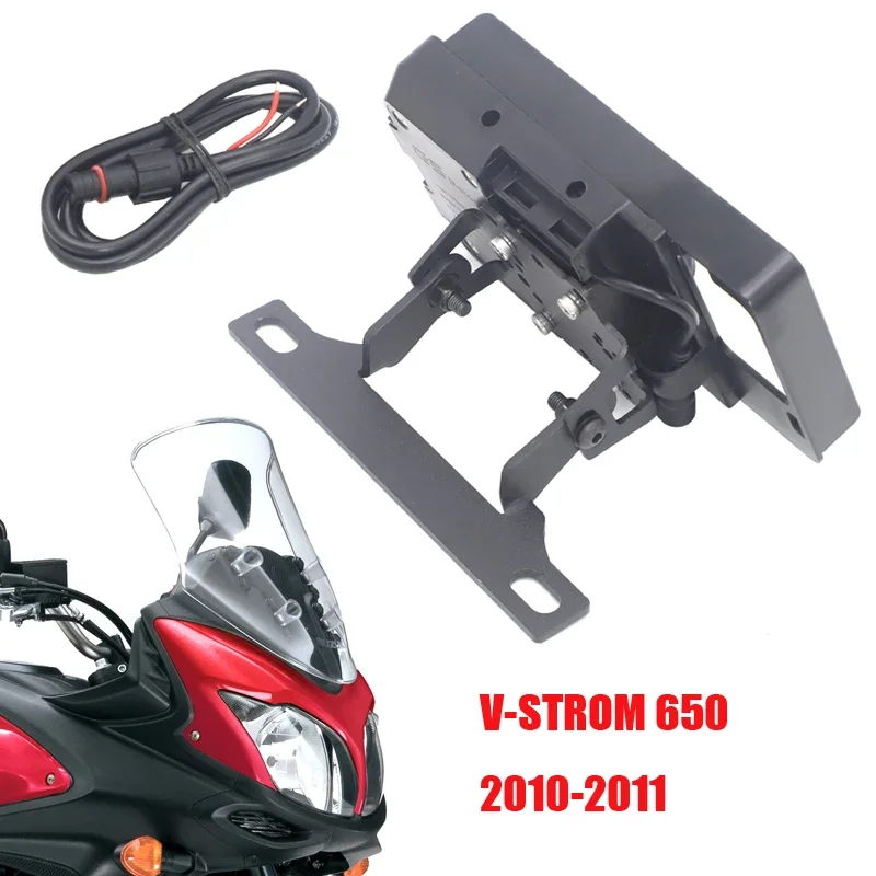 Motorcycle Front Phone Stand Holder Smartphone Phone GPS Navigaton Plate Bracket For SUZUKI VSTROM 650 YEAR UNTIL 2004-2011