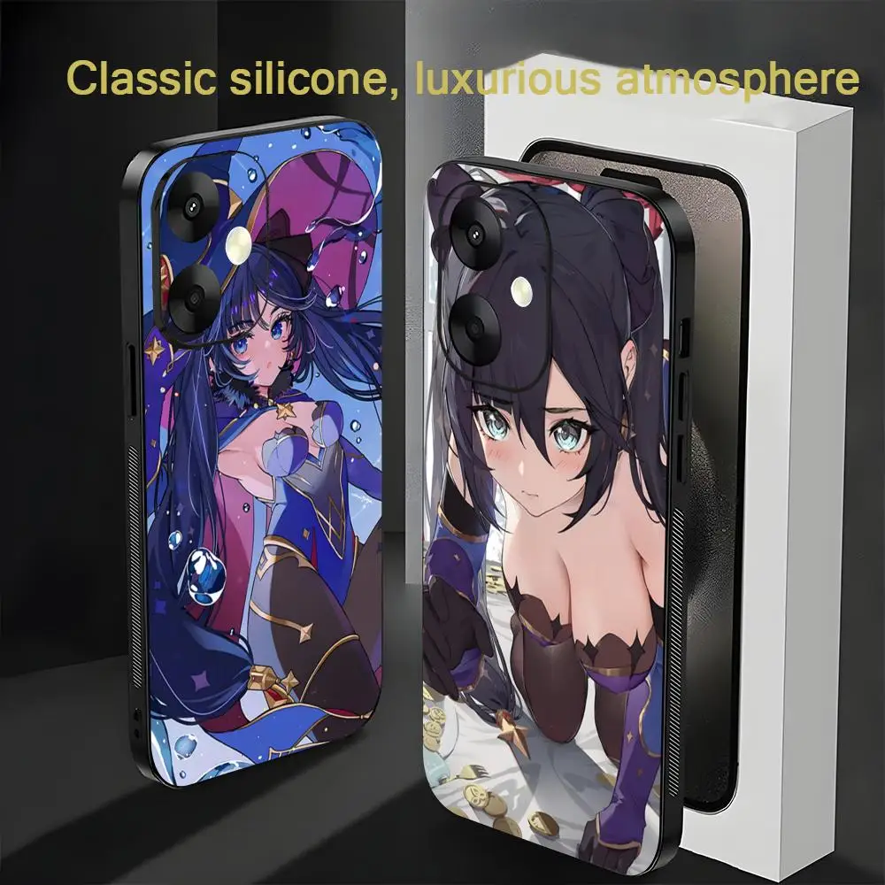 

Mona Popular Genshin Impact Phone Case For Xiaomi Redmi 14C 13C 12C Note14 13 12 11 10 Pro Plus S Soft Black Phone Cover