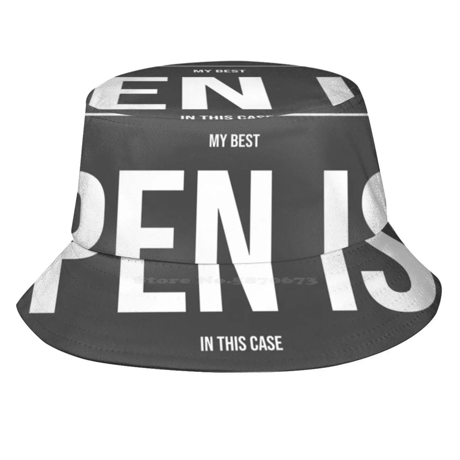 Pen Is In This Case Sun Cap Fisherman Hat Bucket Hats Funny Joke Text