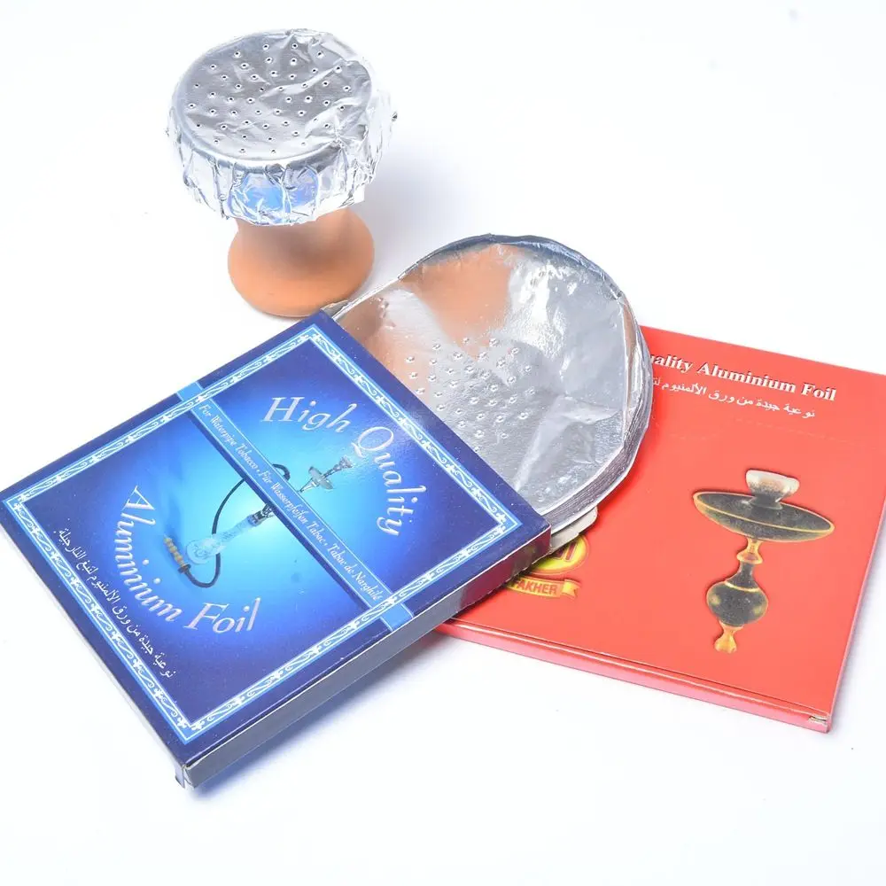 50pcs/pack Arab Hookah Tinfoil with Hole 12*12cm Circular Alpha Shisha Perforated Tin Foil for Hookah Bowls Nargile Accessories