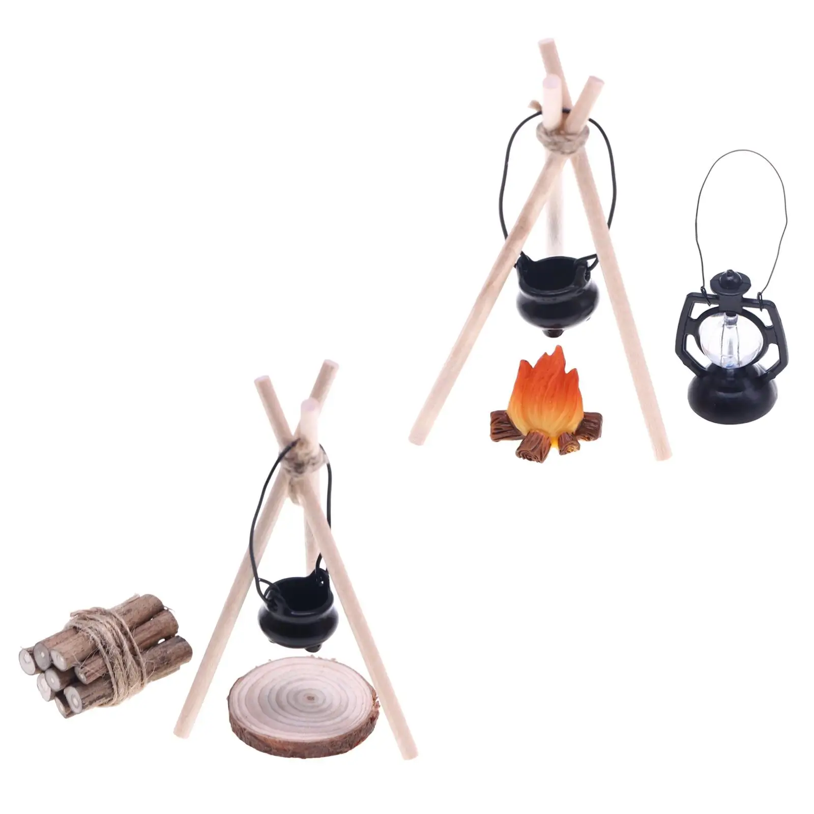 

Miniature Wooden Firewood Dollhouse Camping Accessories Set 1 12 Scale Decoration for Children Pretend Play Room and Gift