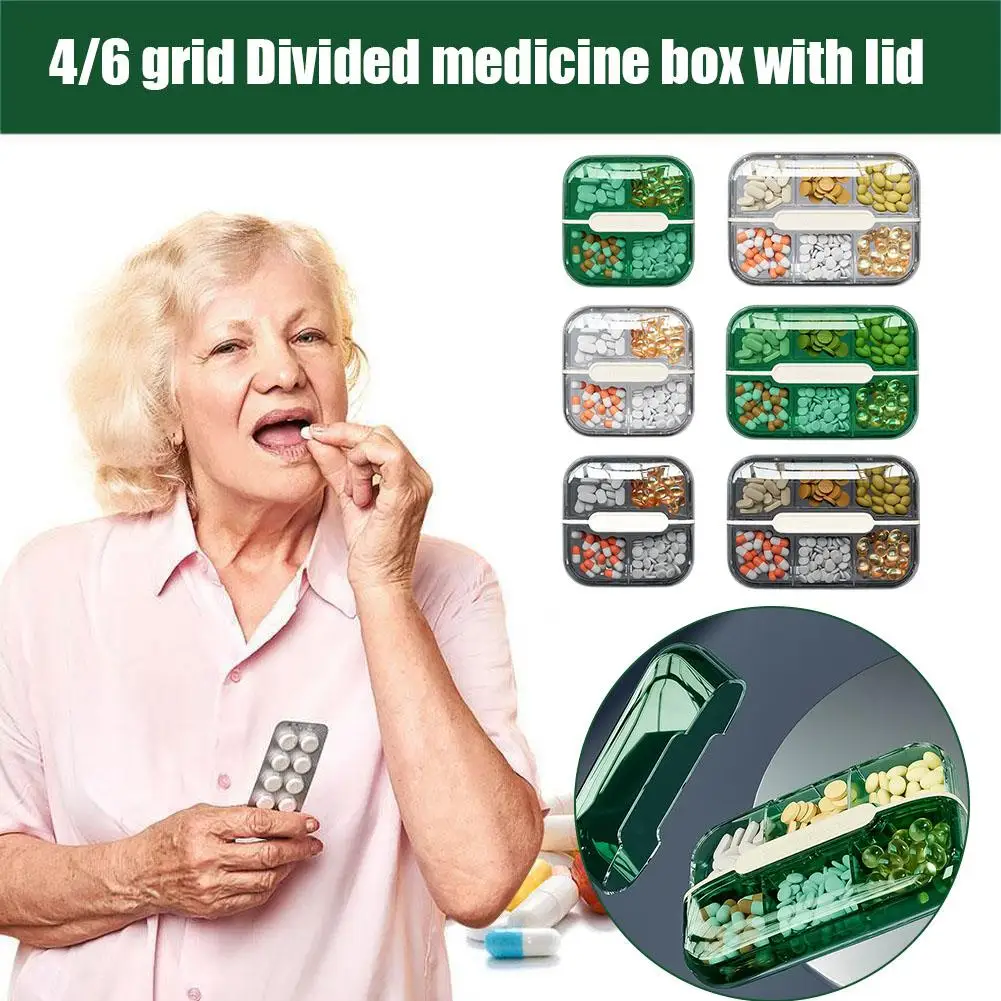 

Divided Medicine Box Portable Colorful Travel Dispenser Box Box Tackle Container Tablet Storage Case Pill Drug Fishing Orga T7K0