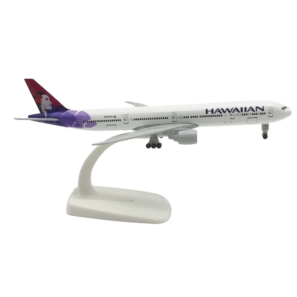 Promotional Business Gift Scale 1:200 20cm Alloy Material B777 Hawaiian Airline Diecast Airplane Aircraft Model with Wheels