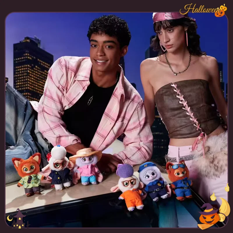 حقيبة ظهر من سلسلة Disney Zootopia صندوق أعمى من القطيفة على شكل قلادة أنيمي حقيبة عصرية مزخرفة صندوق غامض لجمع الهدايا