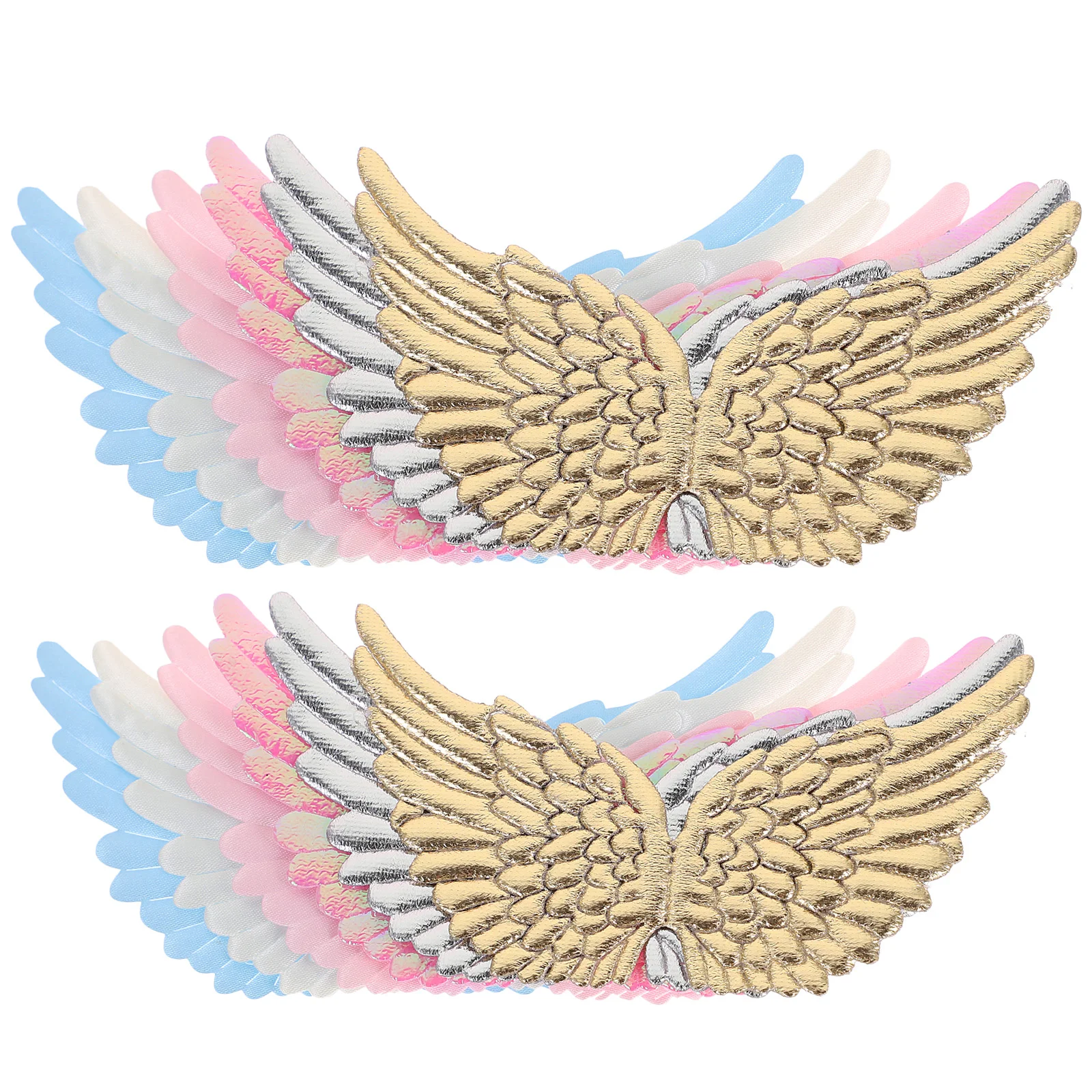 

12pcs Angel Wings Decor: Small Craft Applique Patches For Diy Accessories Christmas Ornament Wing Charm Miniature Embellishment