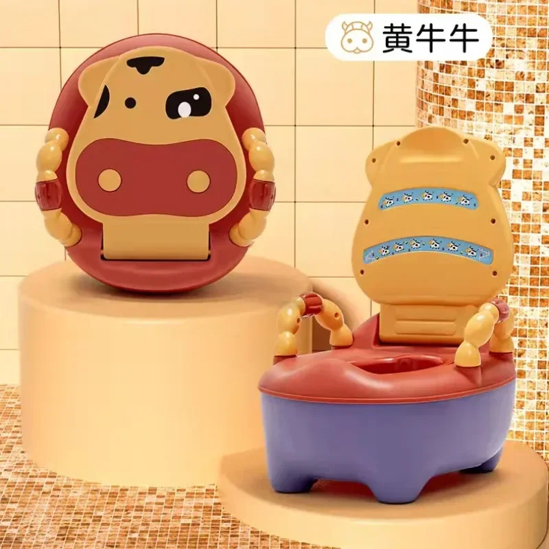 Baby Potty Toilet Training Seat Household Sitting Style Urinal Cute Cartoon Cow Doll Type Buckets Potty Newborn Portable Toilet