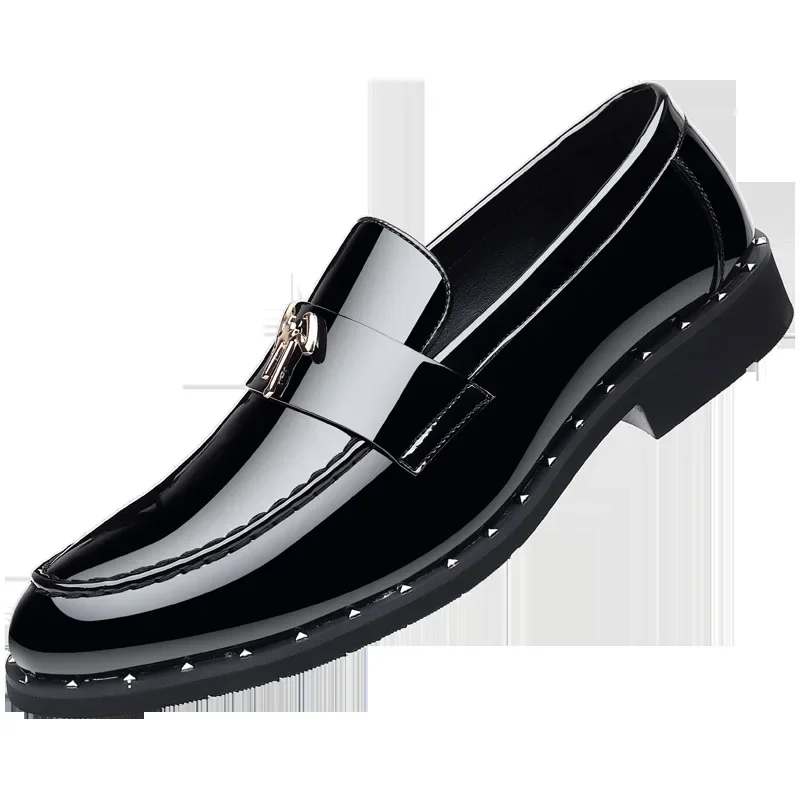 male comfortable shoe leather fashion shoes men terse mocassini loafers black high quality casual mens luxury business