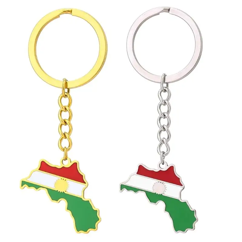 

Брелок из нержавеющей стали, модный брелок с картой Курдистана, кулон с флагом, брелоки для ключей