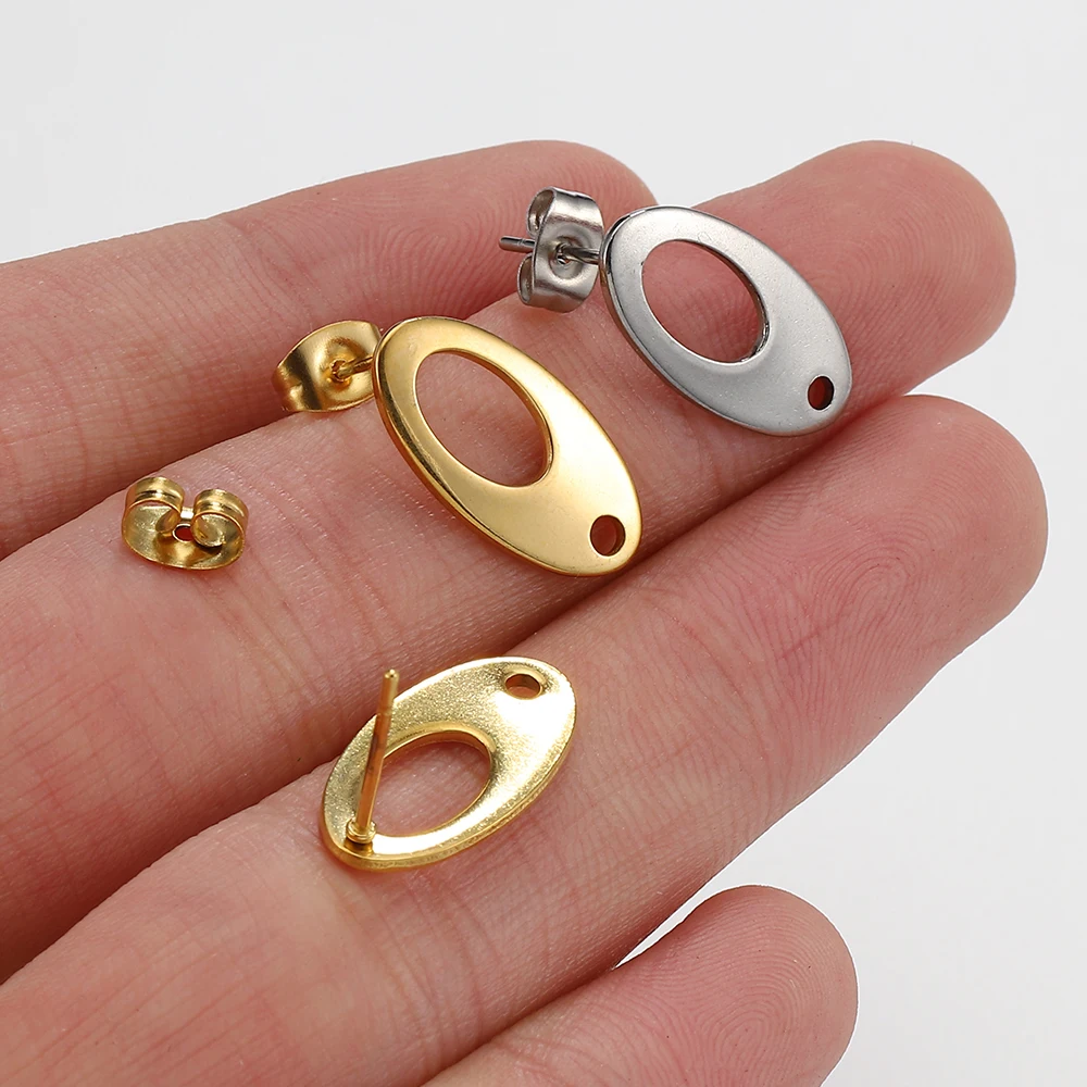 10pcs Stainless Steel Earrings Making Materials Findings Ear Studs Dangle Earrings Earplugs for DIY Jewelry Making Accessories