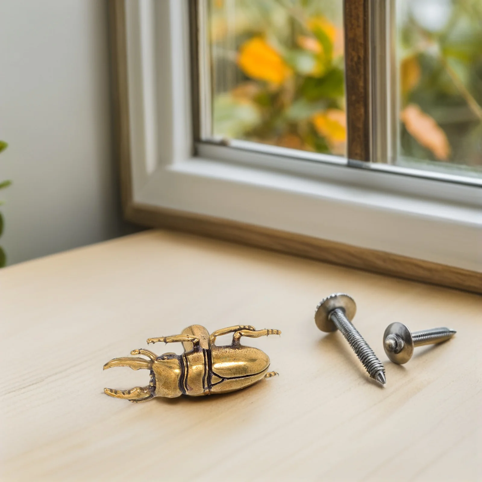 

Beetle Decorative Drawer Handles Door Animal Furniture Knobs Cabinet Pulls for Dresser Brass