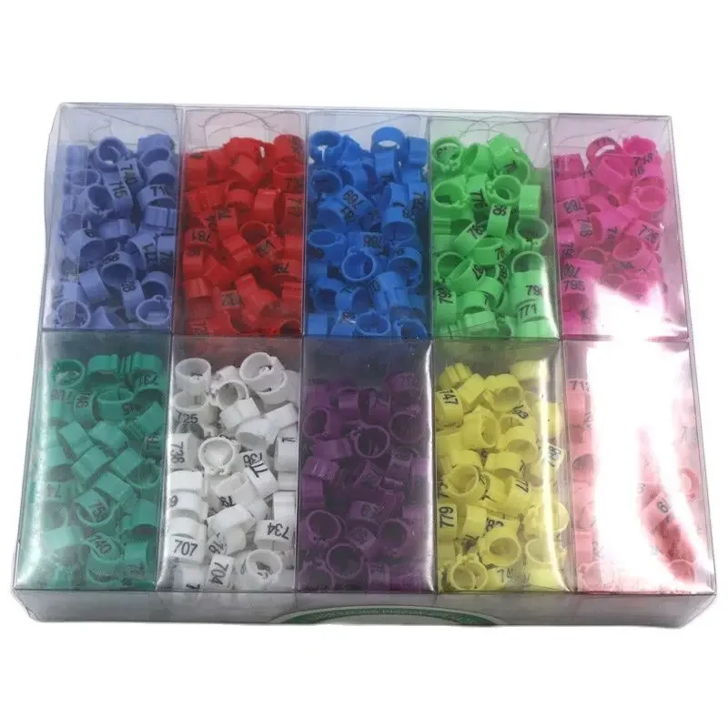 1000Pcs Plastic Bird Leg Foot Ring 10 Colors Quail Parrot Chicken Digital Pigeon Rings Pigeons Carry Tools With Number Bird Clip