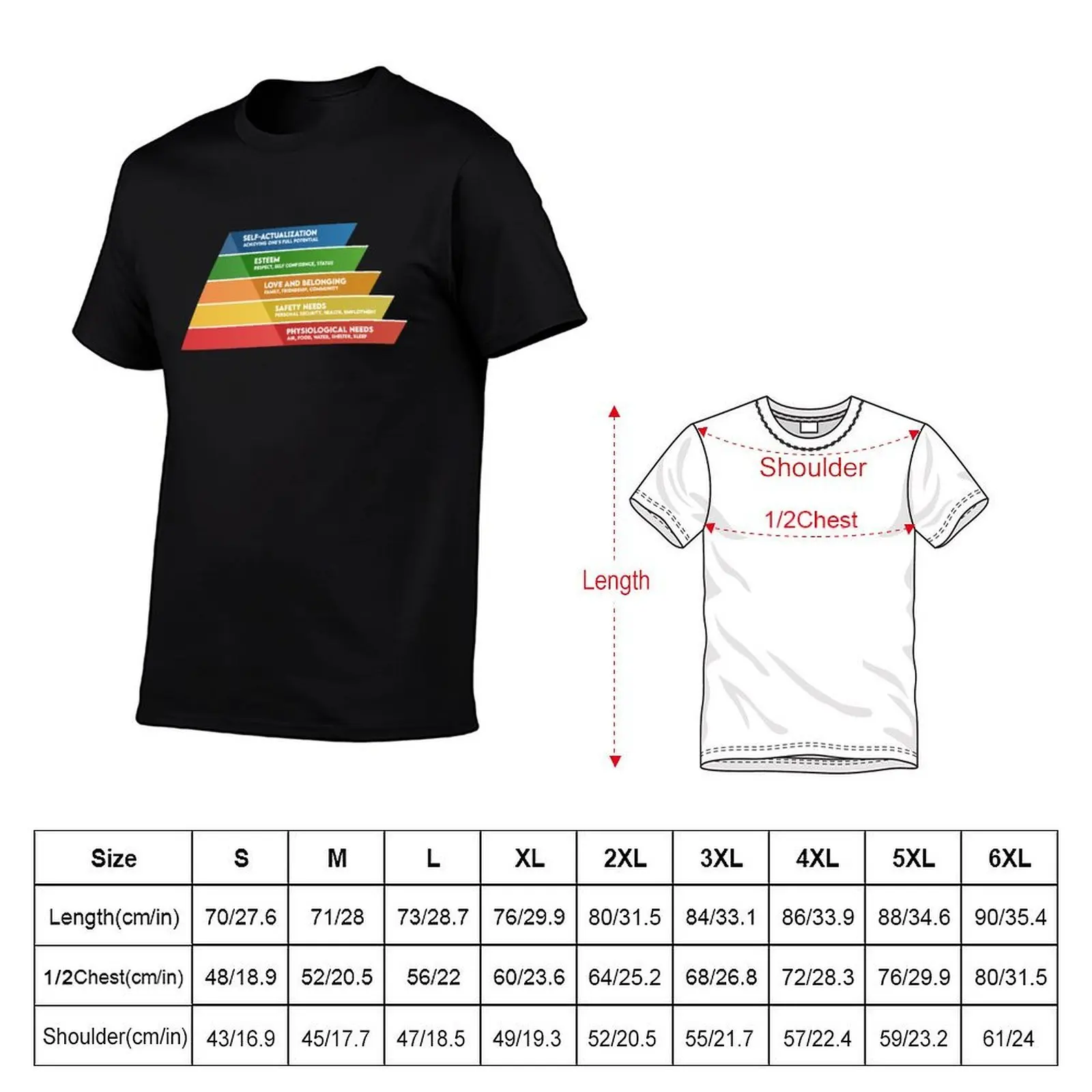 Maslow's Hierarchy Of Needs T-Shirt anime tshirt cotton tshirt 100% T-Shirt
