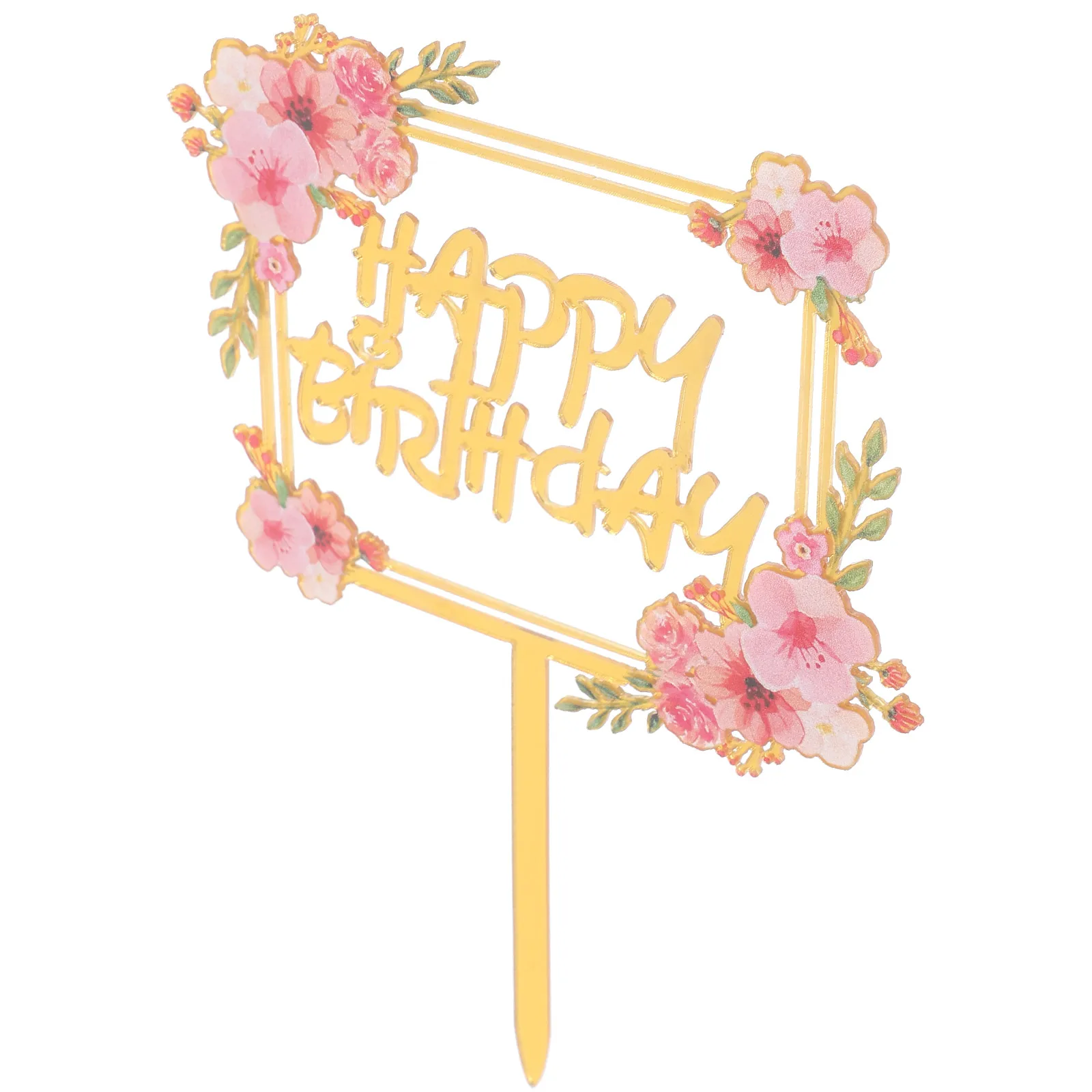 

Birthday Flag Party Cake Pick Metal Cupcake Topper Acrylic Decoration Sign Unique Celebrations Sweet Treats Accessories