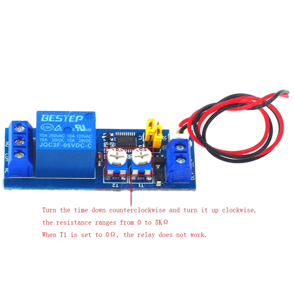 Delay Timing Time Relay Board DC 5V 12V 24V Adjustable Cycle 0-100 Seconds/Minutes Timer Control ON-OFF Loop Switch Relay Module