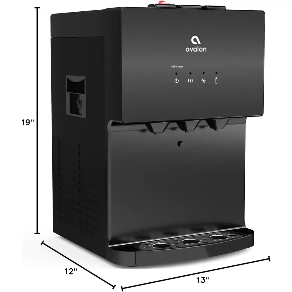 A12BLK Countertop Bottleless Water Dispenser with Hot Cold and Cool Water Dual Filtration Self Cleaning and Built-in Nightlight view 4