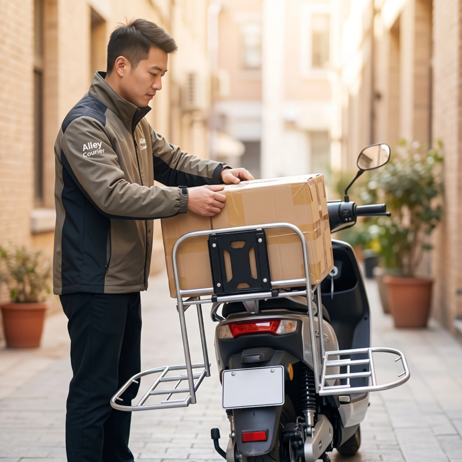 Motorcycle Rear Cargo Rack Adjustable Motorcycle Carrier with Side Platforms Rear Cargo Rack Cylindrical Long-Lasting