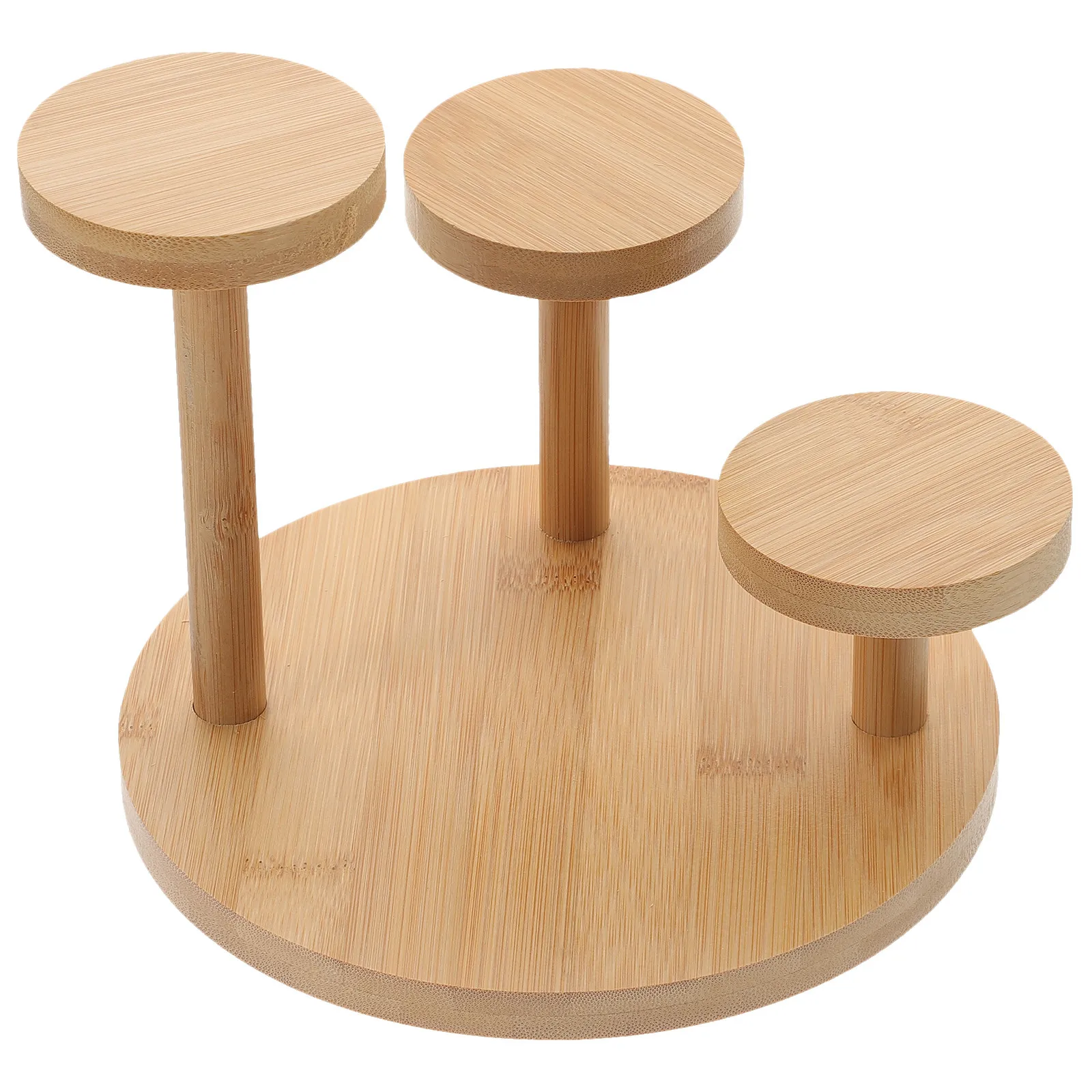 

Tiered Jewelry Display Stand Bamboo Riser Shelf Simple Stylish Multipurpose Collection Organizer Storage Rack for Home Shop