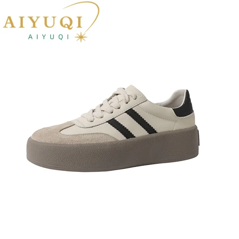 

AIYUQI Sneaker Shoes Women Platform 2024 New Genuine Leather Women Casual Shoes Large Size 41 42 43 Forrest Gump Women Shoes