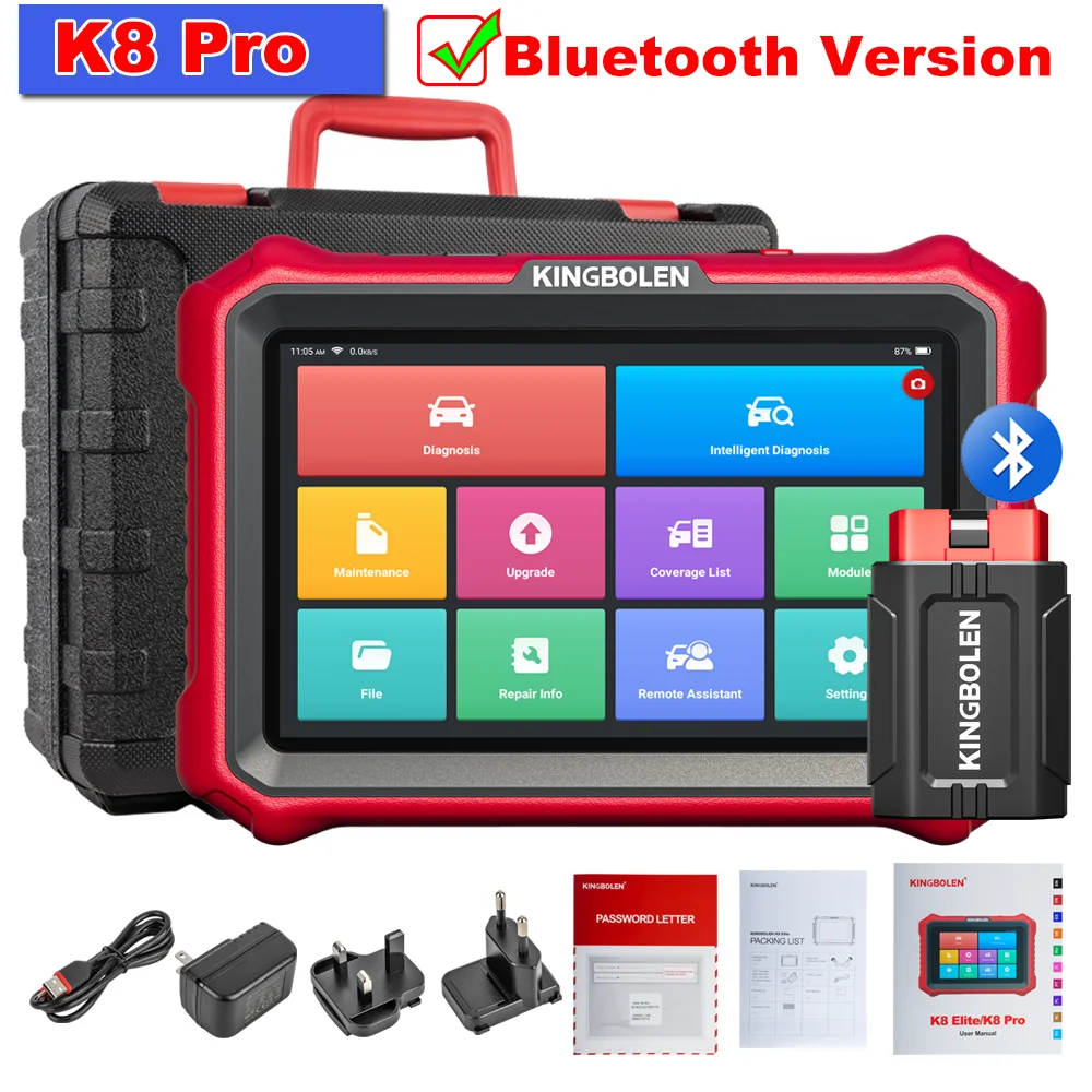 Lebenslange kostenlose Updates 2026 KINGBOLEN K8 PRO K8 ELITE Alle Systeme 34 Rest-Auto-Diagnosewerkzeuge ECU-Codierung Bidirektionaler Test CANFD