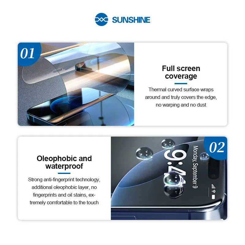SUNSHINE UV-1 HD طبقة رقيقة واقية من الألياف الزجاجية تدعم الشاشات أقل من 7 بوصات لآلة قطع الأفلام من سلسلة 890C Y22